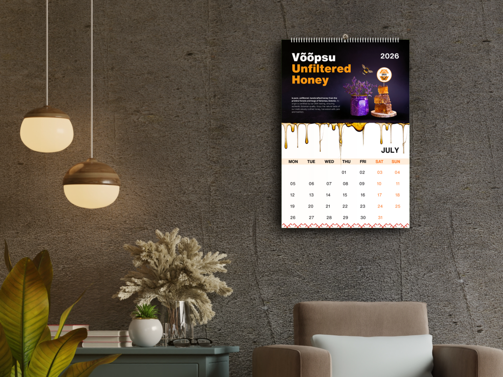 2026 kalendrite kujundus ja kalendri trükkimine ettevõttele